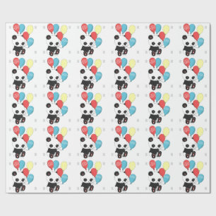 Geburtstags-Panda mit Ballonen Geschenkpapier