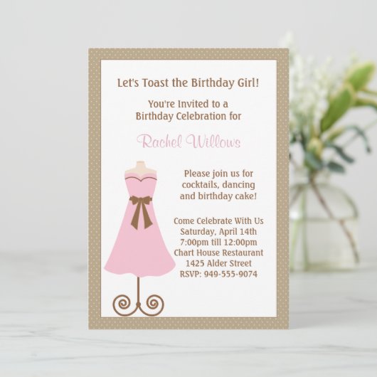 Geburtstags-Party Einladung (Stehend Vorderseite)