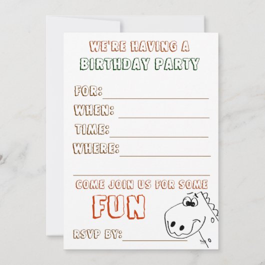 Geburtstags-Party Einladung (Rückseite)