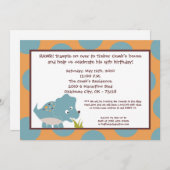 Geburtstags-Party Einladung 12x18 Dinosaurier-Dino (Vorne/Hinten)