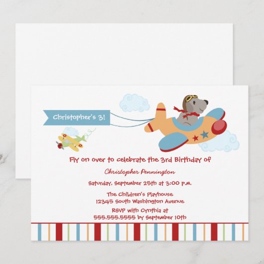 Geburtstags-Party Einladung des (Vorne/Hinten)