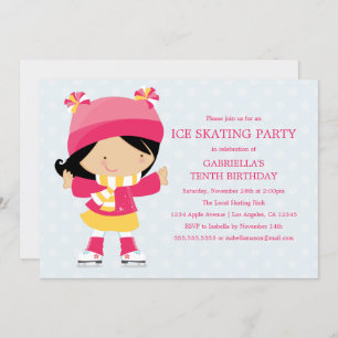 Geburtstags-Party Einladung des Eis-Skaten-Party- 