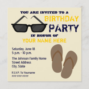 Geburtstags-Party Einladung drehen Reinfälle u.