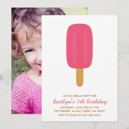 Geburtstags-Party Einladung eines (Vorne/Hinten)