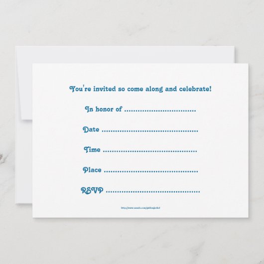 Geburtstags-Party Einladung mit (Rückseite)