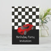 Geburtstags-Party Einladung mit rotem laufendem (Stehend Vorderseite)