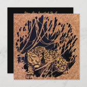 Geburtstags-Party Einladung SAFARI DSCHUNGELCAT (Vorne/Hinten)