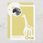 Geburtstags-Party Einladungs-leichte Giraffe Einladung (Vorne/Hinten)