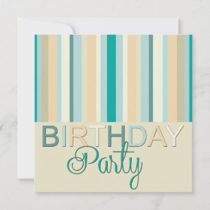 Geburtstags-Party Einladungs-Streifen Einladung