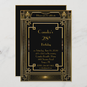 Geburtstags-Party Einladungsfrau, großes Gatsby, Einladung