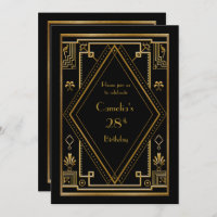 Geburtstags-Party Einladungsfrau, großes Gatsby,