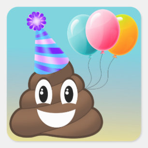 Geburtstags-Party Emoji Ombre Aufkleber