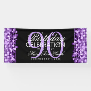 Geburtstags-Party-Glitzern lila Banner