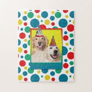 Geburtstags-Party-Hut - goldener Retriever Tebow Puzzle
