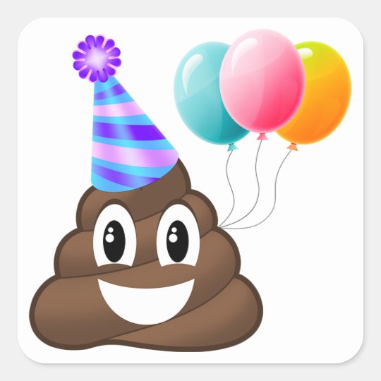 Geburtstags Party Kacken Emoji Aufkleber Zazzle De