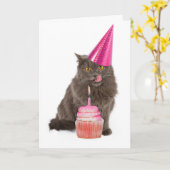 Geburtstags-Party-Katzen-Gruß-Karte Karte (Gelbe Blume)