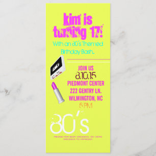 Geburtstags-Party laden Achtzigerjahre Thema II Einladung