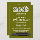 Geburtstags-Party - lustiger Noob Gamer Einladung (Vorne/Hinten)