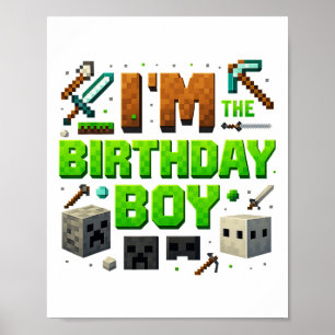 Geburtstags-Party-Videospieler Pixel Nummer Ich bi Poster