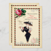 Geburtstags-Partyfrau irgendein Alter, Gatsby, Einladung (Vorne/Hinten)