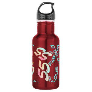 Geburtstags-Pastell-Wasserfarbe-Regenbogen-Typogra Edelstahlflasche