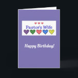 Geburtstags-Pastoren Ehefrau Christliche Karte GH<br><div class="desc">Gingham Hearts Motiv für die Ehefrau dieses Pastors Happy Birthday Wishings. Schrift und Text im Inneren.</div>