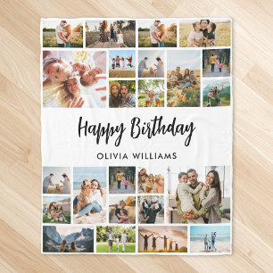 Geburtstags-Personalisierte 24-Foto-Collage Fleecedecke