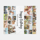 Geburtstags-Personalisierte 24-Foto-Collage Fleecedecke (Vorderseite (Horizontal))
