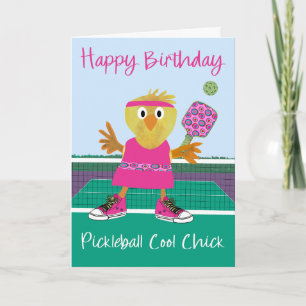 Geburtstags-Pickleball-Cool-Chick Karte