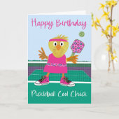 Geburtstags-Pickleball-Cool-Chick Karte (Gelbe Blume)