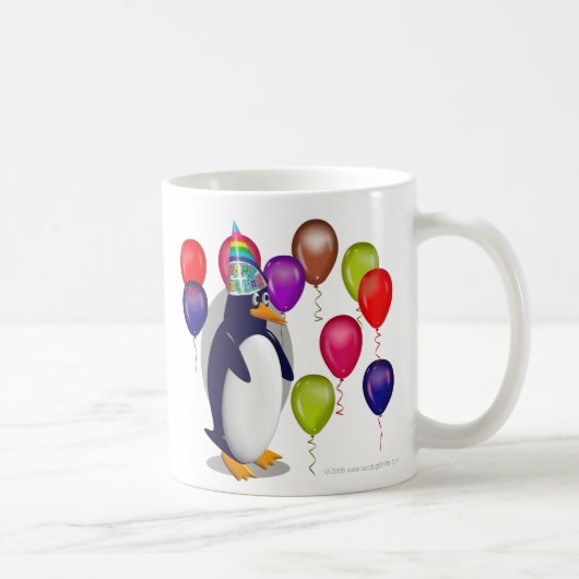 Geburtstags-Pinguin Kaffeetasse (Rechts)