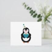 Geburtstags-Pinguin Postkarte (Stehend Vorderseite)