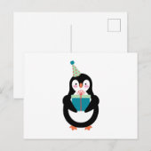Geburtstags-Pinguin Postkarte (Vorne/Hinten)