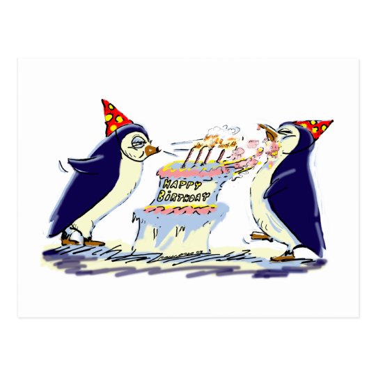 GeburtstagsPinguine Postkarte Zazzle