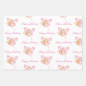 Geburtstags-Pink-Feenmädchen niedlich Geschenkpapier Set (Vorderseite 3)