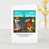 Geburtstags Pirate Spaß Grußkarte Karte (Gelbe Blume)