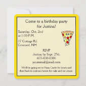 Geburtstags-Pizza-Party Einladung (Rückseite)