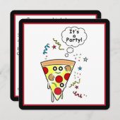 Geburtstags-Pizza-Party Einladung (Vorne/Hinten)