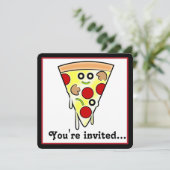 Geburtstags-Pizza-Party Einladung (Stehend Vorderseite)