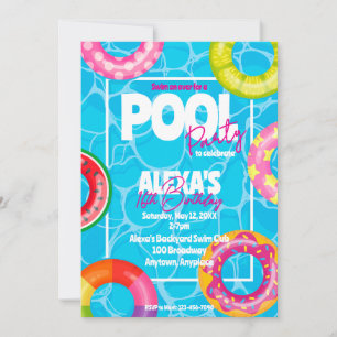 Geburtstags-Poolparty zum Bday Einladung
