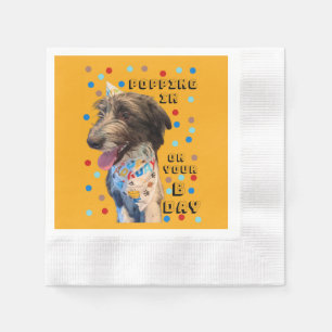 Geburtstags-Pop in Welpenpapier Napkin Serviette