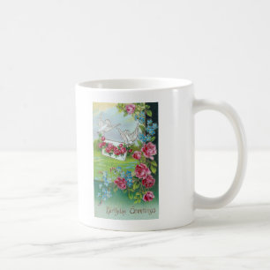 Geburtstags-Postkarte im Vintage-Stil Kaffeetasse