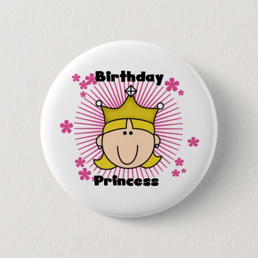Geburtstags-Prinzessin Button (Vorderseite)