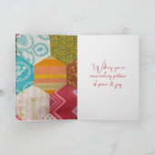 Geburtstags-Quilt-Muster mit Nadel Karte (Innenseite)