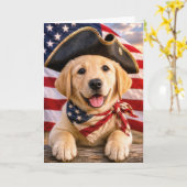 Geburtstags-Retriever-Welpe mit Dreispitz Karte (Gelbe Blume)