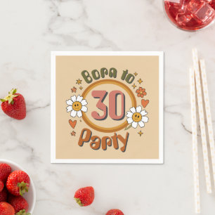 Geburtstags-Retro-Servietten 'Born to Party' Serviette