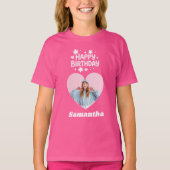 Geburtstags-Rosa-Foto T-Shirt (Vorderseite)