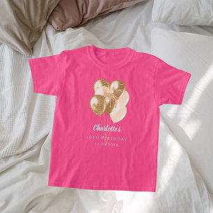 Geburtstags rosa goldene Ballons T-Shirt