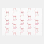 Geburtstags-Rosabogen weißes Mädchen Geschenkpapier Set (Vorderseite 3)