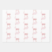 Geburtstags-Rosabogen weißes Mädchen Geschenkpapier Set (Vorderseite)